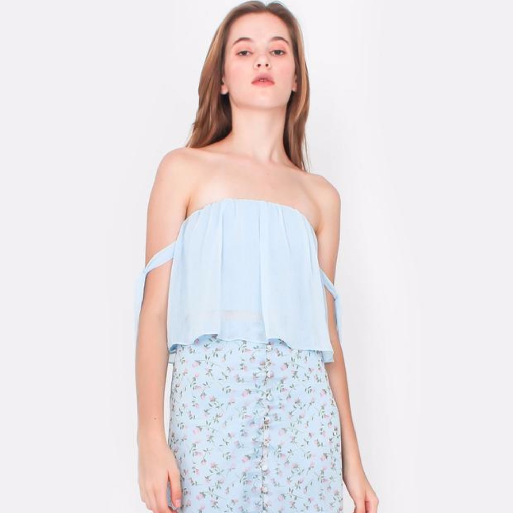 allegro Venture Crop Top in sky blue